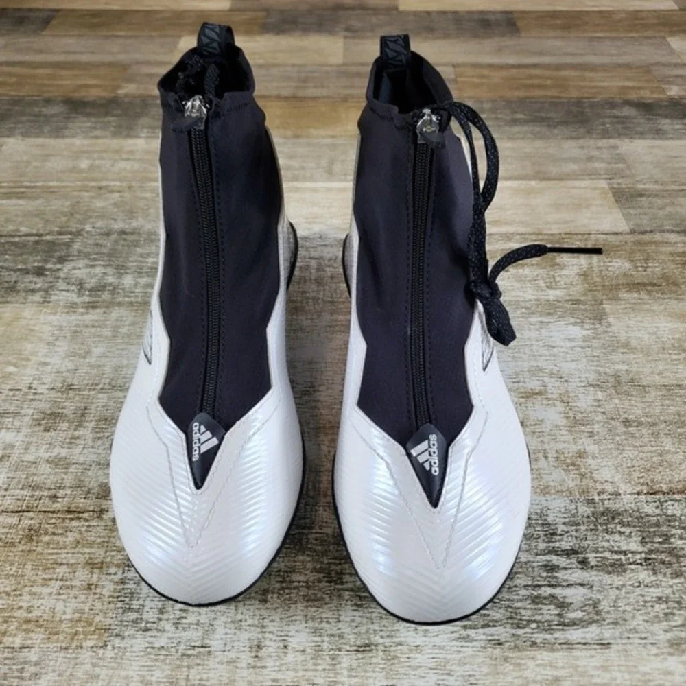 Adidas Nasty Ultra Mens Shoe Sz 11.5 White Black Mid Top Lace-Up Football Cleats